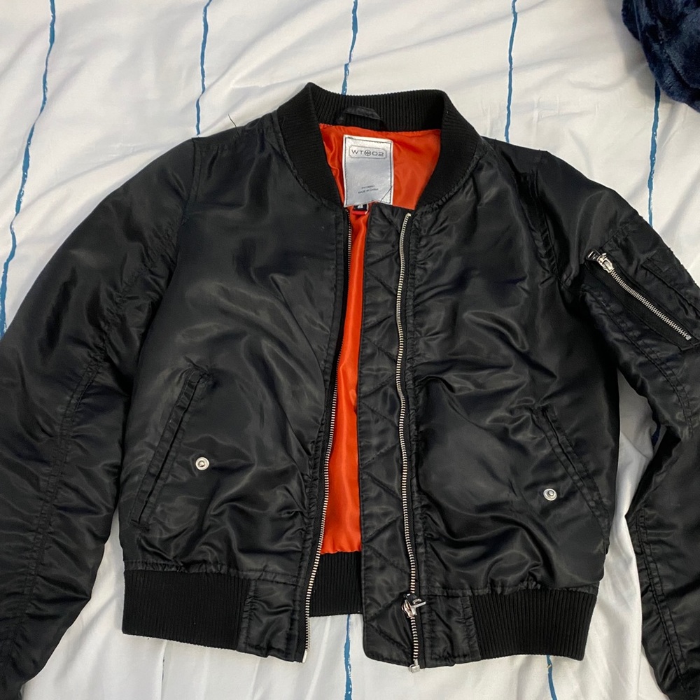 black bomber jacket